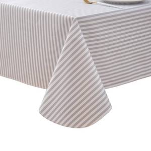 lot 20369 image: Pioggia Vinyl Tablecloth with Flannel Backed Waterproof Oil-Proof PVC Table Cloth Stain-Resistant Wipeable Easy Care Table Cover for Indoor and Outdoor (Gray Stripe, 60 x 84 Inch Rectangle)