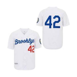 lot 20383 image: Mens Black Legend Baseball Jersey #42 Vintage Embroidered Retro Hip Hop Jersey Stitched (US, Alpha, Large, Regular, Regular, White)