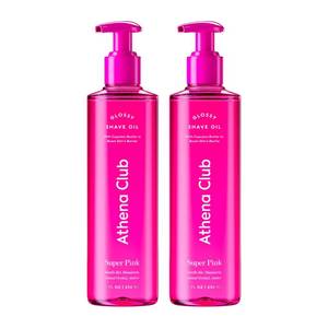 lot 20387 image: Athena Club Shaving Oil For Women, Pre Shave Oil, Super Pink, 8 Fl Oz, 2 Pk (1 Partially Used)