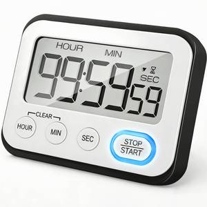 lot 20390 image: Digital Kitchen Timer Magnetic Loud Alarm, Large LCD Screen SilentBeeping Multi-Function for Teachers Classroom Kids, Black