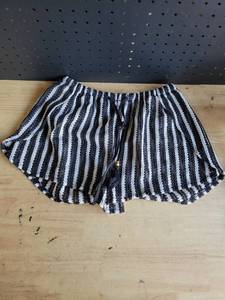 lot 20400 image: ZAFUL Striped Knit Swimwear Cover-up Black White Medium
