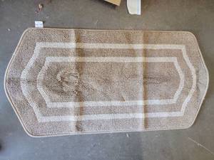 lot 20408 image: Woven Textured Area Rug with Border TanBeige 47IN Long