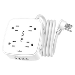 lot 20411 image: YISHU 6Ft Surge Protector Power Strip with 8 Widely Outlets & 4 USB Ports
