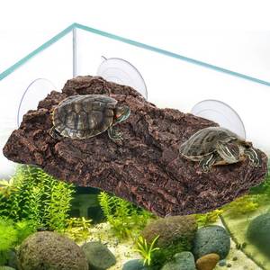 lot 20418 image: ZENFUN Turtle Basking Platform, Fish Tank Aquarium Tortoise Climbing Platform with 3 Suction Cups, Baby Tortoise Resting Terrace, Climbing Ramp Shale Reptiles Dock for Terrapins, Frogs