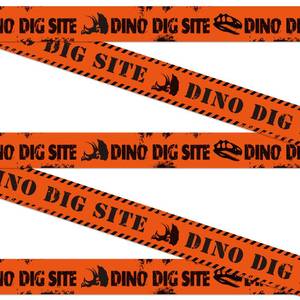 lot 20419 image: Nuanchu 2 Rolls 3 x 98 Feet Dino Dig Site Caution Tape Party Decorations