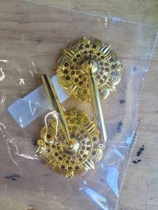 lot 20422 image: Pair of Decorative Door Knockers with Ornamental Leaf Design