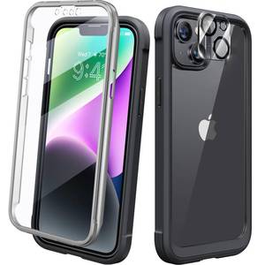 lot 20423 image: Diaclara Designed for iPhone 14 Case, Full Body Rugged Case with Built-in Touch Sensitive Anti-Scratch Screen Protector, with Camera Lens Protector for iPhone 14 6.1 (Black and Clear)