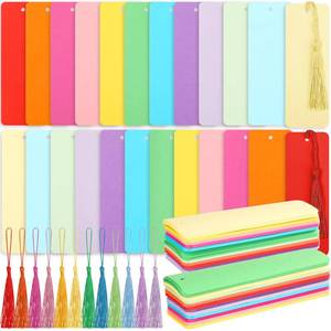 lot 20426 image: Sinmoe 240 Pcs Blank Paper Cardstock Bookmark with Tassels DIY, Solid Color