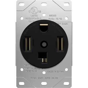 lot 20459 image: ENERLITES 30 Amp Dryer Receptacle Outlet  NEMA 14-30R  Residential Commercial Industrial Grade  OutdoorIndoor  3-Pole  4 Wire  (10 8 6 4) AWG  UL Listed  125250V  66300-BK - Black