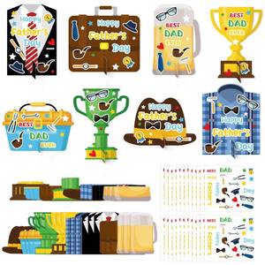 lot 20471 image: HABDJILTY 24 Set Fathers Day Craft for Kids,Make Your Own Fathers Gifts DIY 3D Best Dad Craft Kit for Fathers Day Handmade Crafts for Classroom and Fun Home Activities