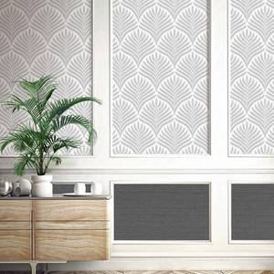 lot 20477 image: Cohoo Home Gray and White Peel and Stick Wallpaper Modern Navy 17.3�393