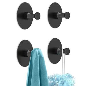 lot 20482 image: STWWO Adhesive Hooks for Walls No Damage 4 PCS, Heavy Duty Aluminum Strong Adhesive Towel Hooks for Bathrooms for Inside Shower for Hanging Loofah, Clothes, Robes