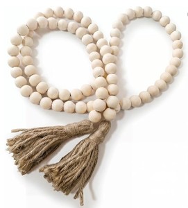 lot 2453 image: Fancy wooden beaded decoration two pack