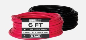 lot 6026 image: Iron Forge Cable Primary Wire 6 Gauge Pack of 2 6ft Spools