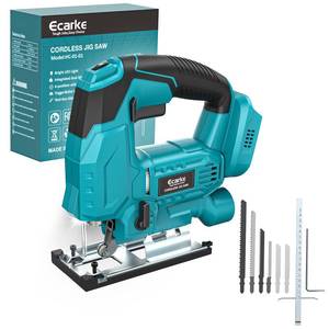 Ecarke Cordless Jig Saw Compatible With Makita 18V Battery, 4 Orbital Sets, 6 Variable Speeds Control, Dust-Blowing, Â±45Â° Bevel Cuts, LED Light and 6PCS Blades For Straight Curve Cutting, Tool Only
