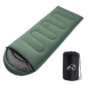 lot 1590 image: Wind Tour 3 Season Lightweight Waterproof Sleeping Bag Indoor & Outdoor for Hiking Backpacking Camping Traveling (2.2 lb  Green)