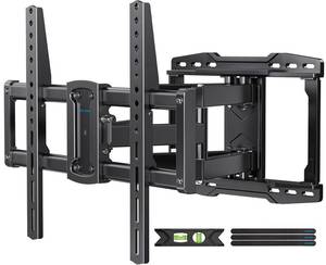 lot 1592 image: USX STAR UL Listed Full Motion TV Wall Mount Bracket for Most 37-90 inch TVs, Swivel Tilt Extension Level TV Mount, Max VESA 600x400mm, Holds up to 132lbs & 16 Wood Studs with Hole Drilling Template