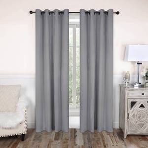 lot 1598 image: Superior Blackout Curtains, Room Darkening, Bedroom, Drapes, Kitchen, Living Room Window Accents, Sun Blocking, Thermal, 2 Pack, 8 Grommets, Solid Blackout Curtains, Set of 2, 52 x 120, Silver