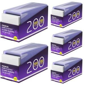 lot 1608 image: 1000 Card Sleeves Hard Plastic, Trading Card Holder (500 Hard 500 Soft)