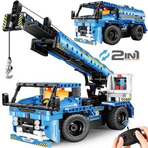 lot 1638 image: DOLIVE STEM RC Truck Building Toys, 2-in-1 Technic Vehicle Building Kits for Boys Age 8-12, Construction Erector Set Crane Truck Build Model for Boys Girls Age 6 7 8 9 10 11 12 13 14