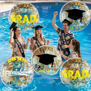 lot 1643 image: Natonhi 12pcs Graduation Beach Balls,16-Inch Gold Inflatable Congrats Grad Party Balls for Class of 2026,Pool Party Decoration,Bulk Favors for Graduation Party,Graduation Decorations 2026 Deals