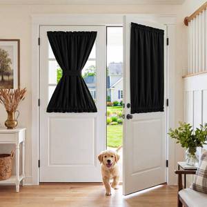 lot 2038 image: RYB HOME 100% Blackout French Door Curtain for Door Window, Dual Rod Pocket