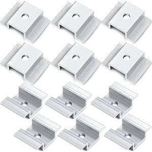 lot 2066 image: Zhengmy 12 Solar Panel Mid Clamps 1.06 Inch Aluminum Brackets