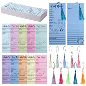 lot 2073 image: Tosstuki 50 Pcs Book Review Bookmarks Reading Page Tracker Log,Macaron