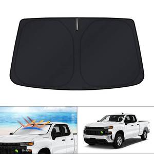 lot 2076 image: KUST Windshield Sun Shade for 2019-2025 2026 ChevroletChevy Silverado 1500 Accessories, Regular Cab, Crew Cab, Double Cab 2Dr 4Dr Custom Fit Window Shade Sun Visor Foldable Blocks UV Rays