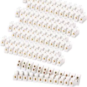 lot 2084 image: Weewooday 20 Pieces Terminal Strips Electrical Block Set 12-position Dual Row White Screw Terminal Strip 10 a 380 V Wire Connector Electrical Barrier Block for Small Projects Home