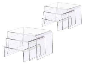 lot 2104 image: Jusalpha 6-Piece Clear Acrylic Rectangular Riser Stand For Retail Display