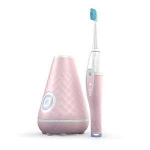 lot 2105 image: Tao Clean UV Sanitizing Sonic Toothbrush and Cleaning Station, Electric Toothbrush, Dual Speed Setting, Pink Blush