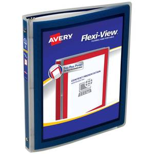 lot 2109 image: Avery� Flexi-View� 3 Ring Binder, 12 Round Rings, 1 Navy Blue Binder