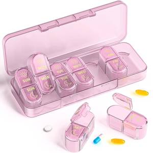 lot 2119 image: Pillex Weekly Pill Organizer 2 Times a Day, AM PM Pill Box Organizer 7 Day