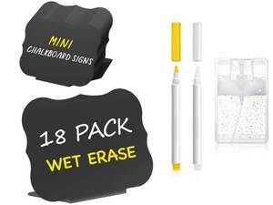 lot 2121 image: PigPotParty 18 Pcs Food Labels for Party Buffet 4x3 Mini Chalkboard Signs