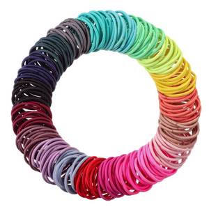 lot 2124 image: TecUnite 200 Pcs 1inch Colorful Rubber Elastic Hair Ties Small Bulk for Women Mini Ponytail Holders Rainbow Hairbands Metal Free Bands(Multicolored)