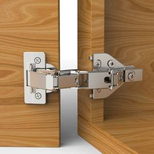 lot 2125 image: Furniware 2 Pack 1 Pair 165 Degree Lazy Susan Hinges Full Overlay Concealed for Cabinet, Cupboard, Folded Door, Combination with Screws(Regular)