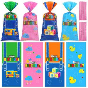 lot 2129 image: Glenmal 100 Pcs English Teacher Party Gift Bags Cartoon Enlightened Teacher Birthday Party Decorations Cellophane Treat Bags with Twist Ties for Goodie Candy Snack Birthday Classroom Decor Supplies