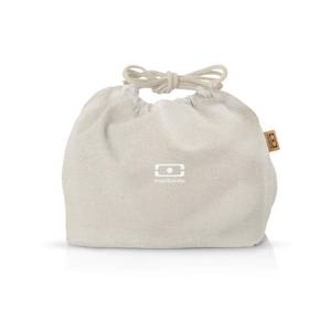 lot 2157 image: monbento - Lunch Bag MB Pochette M Natural Cream - Polyester and Cotton Lunch Tote - For Work Lunch Packing - Can Contain a Bento Box MB Original or MB Tresor - Beige Cream