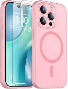 lot 2172 image: SPIDERCASE for iPhone 15 Pro Max Case, Magnetic Translucent Matte Case with 2PCS Tempered Glass Screen Protector Slim Phone Case for iPhone 15 Pro Max 6.7, Pink