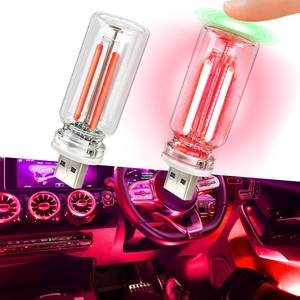 lot 2185 image: LALMIMZ 2Pcs USB LED Lights for Car, Touch Dimmable LED Interior Car Lights, USB Port Retro Car Ambient Lighting, LED Lights Interior Wireless for Truck Decor��Car Accessories Interior Decor (Red)