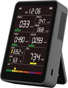 lot 2201 image: 16-in-1 Indoor Air Quality Monitor, High-Precision Multi-Parameter Smart Air Quality Tester with HD Real-Time Color Screen, Portable Air Quality Monitor for Home, Office, Cars, School, Bedroom