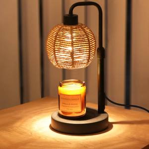 lot 2214 image: Yohonk Candle Warmer Lamp with Timer Dimmable, Natural Weaving Boho Electric Candle Lamp, Wax Warmer Lamp for Mothers Day Gifts for Mom, House Warming Gifts New Home Decor