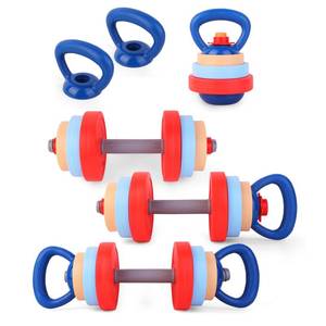 lot 3599 image: Kasebro 2-Pack Toddler Dumbbell & Kettlebell Set, Adjustable Weight