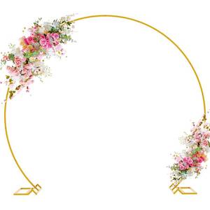 lot 3604 image: Wokceer Round Backdrop Stand 8FT Gold Wedding Balloon Arch Stand for Party