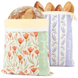 lot 3610 image: Beeswax Sourdough Bread Bags for Homemade Bread, 2 Packs XL Reusable Organic Beeswax Linen Cotton Sourdough Bag, Keep Loaves Fresh Longer, Homesteading Essentials