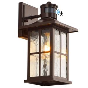 lot 3619 image: Motion Sensor Outdoor Wall Lantern Brown Dusk to Dawn Exterior Porch Light