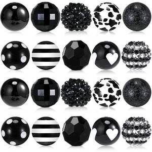 lot 4331 image: Ferreve 20 Pcs 20mm Chunky Focal Beads for DIY Beadable Pen, Black