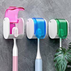lot 4332 image: Toothbrush Holders for Bathrooms��Upgrade Single Slot Design�� Toothbrush Holder Wall Mounted with Cover Moisture-Proof and Dust-Proof Toothbrush Storage Organizer for Shower Family and Travel 3PCS