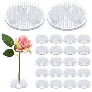 lot 4346 image: 20 Pieces Plastic Flower Frog Floral Arrangement Pins - Transparent Flower Pins with Suction Cups for Vase Arrangements, Wedding Decorations, Home Plant Displays and Craft Activities